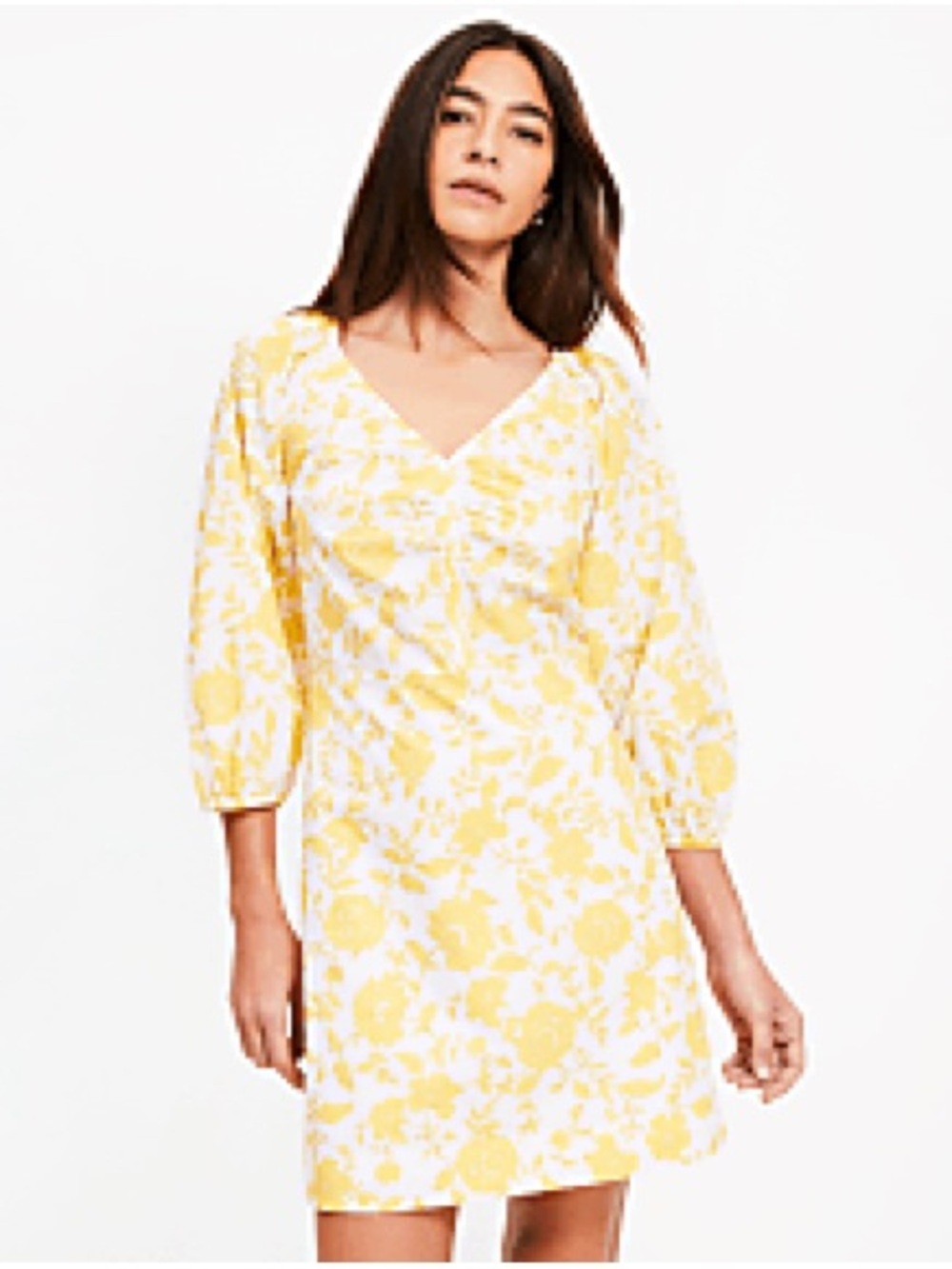 LOFT Petite Floral Poplin Shirted V-Neck Mini Dress. Size 6. New with tag.